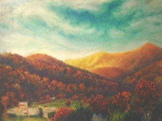 Ron Ogle, 'The View From Jesse Israe...', 1992, original Painting Oil, 42 x 36  x 2 inches. Artwork description: 2703  The view from atop the cliff in Jesse Israel' s front yard, on highway 151, up past Candler, towards Mount Pisgah....