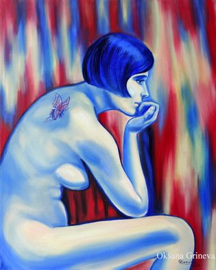 Oksana Grineva; Shadows Of The Mind, 2013, Original Painting Oil, 24 x 30 inches. Artwork description: 241     Nude, Figurative, female, people, woman , contemporary, original, giclee, prints      ...