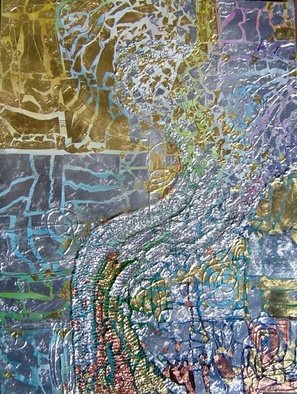 Oksana Davyda; Water, 2008, Original Painting Oil, 30 x 40 inches. Artwork description: 241  Oil on canvas, gold leaf ...