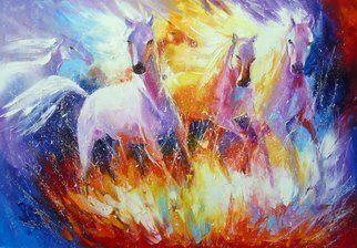 Olha Darchuk; Fire Horse, 2018, Original Painting Oil, 100 x 70 cm. Artwork description: 241 Fire horse oil painting , unframed since the edges are painted 100   handmade with palette knife and high quality oil , for interior or as a gift. Decorate your interior and for a long time will give joy to you and your family. Ready to hang. ...