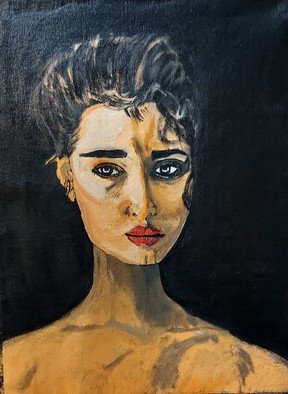 Anoop Thomas; Potrait, 2021, Original Painting Acrylic, 10 x 12 inches. Artwork description: 241 Potrait woman...