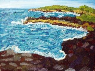 Patrice Tullai, 'Honokauha North', 2007, original Painting Oil, 20 x 16  x 1 inches. Artwork description: 1911  Oil on canvas painting of Big Island of Hawaii, land and seascape ...
