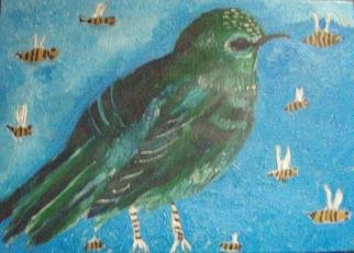 Patrice Tullai, 'i am green verio', 2007, original Painting Oil, 24 x 18  x 1 inches. Artwork description: 1911  oil on canvas painting of a verio bird ...