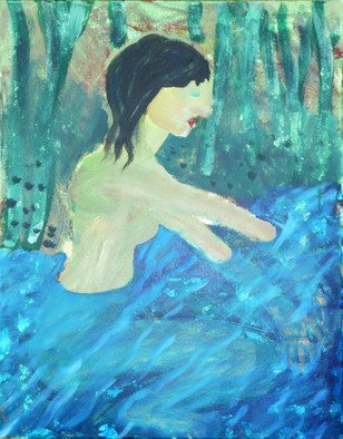Paul Freeman, 'Woman In Water', 2007, original Painting Acrylic, 56 x 71  x 3 cm. 
