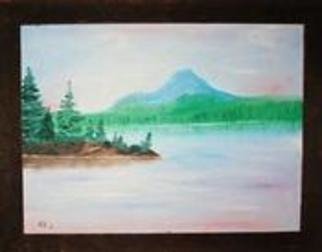 James Emerson; Pastel Mountain, 2012, Original Painting Oil, 18 x 24 inches. Artwork description: 241  Perfect day at the lake, mid summer     ...