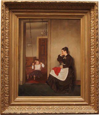 Pittsburgh Victorian Art, , , Original Painting Oil, size_width{boy_swinging_1877-1504798968.jpg} X  