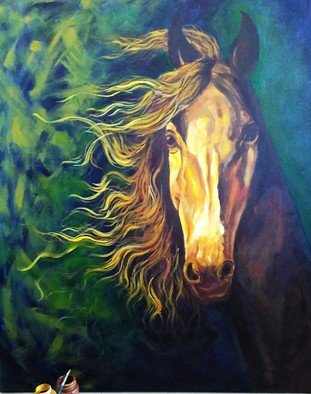 Pratika Birari; Horse, 2017, Original Painting Acrylic, 3 x 3.6 inches. Artwork description: 241 On canvas...