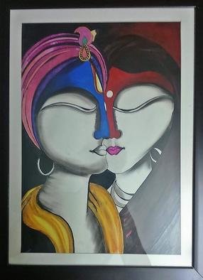 Pushkar Saxena; Goddess Radha And God Krishna, 2017, Original Painting Acrylic, 15 x 19 inches. Artwork description: 241 Beautiful Glass Framed painting of Godess Radha and Lord Krishna. Its amazing for your home decoration. Please buy. ...