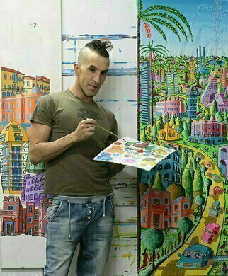 Raphael Perez, 'Naive Artist Studio Israe...', 2017, original Painting Acrylic, 50 x 170  cm. Artwork description: 2103 The complete list of solo and group exhibitions of the Israeli painter Raphael PerezSelected solo exhibitions1997 - Notebooks and diaries, Curation Department at Camera Obscura - School of Art, Curator Alice Machlis, Chief Curator Reli Avrahami1998 - Flamengo Restaurant Gallery2000 aEUR