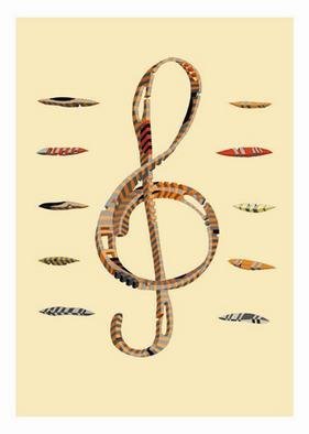 Dmitry Rakov, 'The Treble Clef', 2004, original Graphic Design, 13 x 17  inches. Artwork description: 1758 The treble clef, G clefThe style IMP ART ( Impossible ART) Paper: stamping Flax...