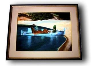 Branko Reic; Fishermans, 2001, Original Painting Tempera, 41 x 31 cm. Artwork description: 241 Fishermans in one of many picturesque cove scattered along the beautiful Dalmatian coast of the Adriatic sea. ...