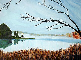 Renee Rutana; Mystify, 2001, Original Painting Acrylic, 24 x 18 inches. Artwork description: 241  This painting was of a scene I saw at Crystal Lake in Somers, Connecticut. It was an early morning in October and the mist was still resting upon the lake. It felt like a magical morning. * Canvas has stapled sides. ...