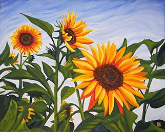 Renee Rutana; Natures Gold, 2008, Original Painting Oil, 20 x 16 inches. Artwork description: 241  Medium: Grumbacher Oil PaintsI came across these glorious Sunflowers while visiting Rockport, Massachusetts. The main colors are tones of Light Ultramarine Blue, Golden Yellows, Greens and Browns. It has been painted in an Realistic style with bright colors and will bring life to any room. Shown ...