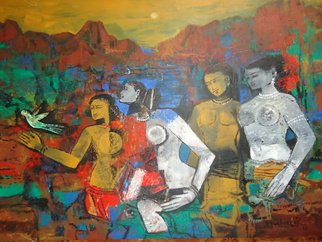 Richard Anbudurai; Beauty, 2012, Original Painting Acrylic, 48 x 36 inches. Artwork description: 241  ' All things bright and beautiful, all creatures great and small'. ...