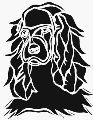 Riley Young; Cooper The Cocker Spaniel, 2022, Original Paper, 5 x 7 inches. Artwork description: 241 Papercut overlay with black background. Created as a birthday card. ...