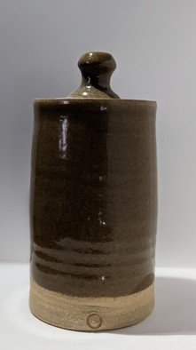Riley Young; Lidded Form, 2022, Original Ceramics Wheel, 4 x 10 inches. Artwork description: 241 Lidded Form made from stoneware clay glazed in moss. ...