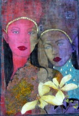 Rita Sanders; Women Blossom, 2007, Original Mixed Media, 48 x 33 inches. 