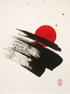 Roberto Prusso; Sai Totsunyu Sokudo De, 2013, Original Painting Ink, 9 x 12 inches. Artwork description: 241  original on 140 lb Strathmore paper: Brush/ Ink/ acrylic.  Sumi- e. ( at re- entry speed ) .  ...