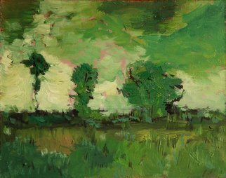 Rossen Stanoev; Landscape In Green, 2012, Original Painting Oil, 26.5 x 21 cm. Artwork description: 241      Rossen Stanoev, landscape, green, fine art, art, RSArt Gallery OnLine, collection Rossen Stanoev              ...