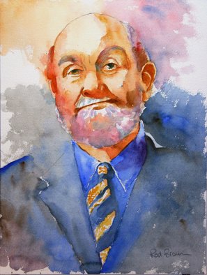 Roderick Brown, 'Professor', 2007, original Watercolor, 12 x 16  x 1 inches. Artwork description: 2103  A striking man ...