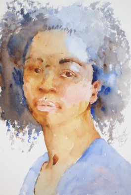 Roderick Brown, 'Striking Blue', 2009, original Watercolor, 11.7 x 16.5  x 0.1 inches. Artwork description: 1758  A striking beauty makes a striking portrait. ...