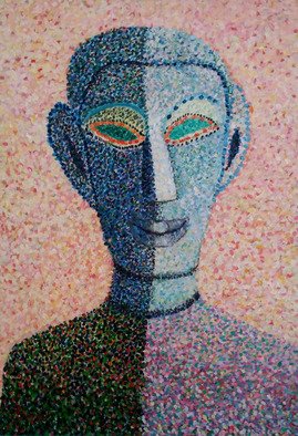 Mohammad Ali Saeidpanah; Buddhism, 2013, Original Body Art, 100 x 60 cm. Artwork description: 241  PointillismUOUO-O1U,,UOE O3O1UOEO-U3/4U+OSS U++saeidpanahartBuddhismiranFigure ...