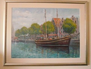 Nermin Alpar; Sea And Yatch, 2009, Original Painting Oil, 56 x 35 cm. 