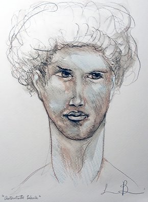 Sandro Bisonni; Autoritratto Ideale, 2021, Original Pastel, 21 x 29 cm. Artwork description: 241 This is my ideal self- portrait, if I had lived in the Renaissance. ...