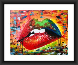 Shelton Barnes; Lips, 2020, Original Painting Acrylic, 23.4 x 16.5 inches. Artwork description: 241 Lips, done on canvas using acrylic, A2 size.  No copies, only original piece is for sale. ...