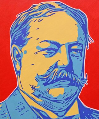 David Mihaly; William Howard Taft, 2017, Original Painting Acrylic, 20 x 24 inches. Artwork description: 241 Contemporary Pop Art portrait of President Taft...