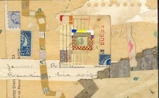 Robert H. Stockton, 'Sad Letter Home', 2006, original Collage, 6 x 4  inches. Artwork description: 1911 This collage incorporates worn and weathered paper and cardboard.  It is framed, under glass, in an antique art deco wooden frame to a finished size of 4. 25 x 6. 25....