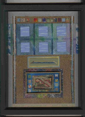 Robert H. Stockton, 'Walking Fast On Blind Cou...', 2003, original Assemblage, 9 x 11  x 1 inches. Artwork description: 2307 This assemblage is composed of both found, and traditional artist' s materials.  It is framed in a black, wood shadowbox, under glass....