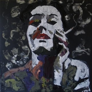 Kika Selezneff Aleman; SMOKING, 2009, Original Painting Acrylic, 100 x 100 cm. 