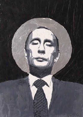 Alexey Semibratsky; Holy Pu, 2017, Original Painting Oil, 50 x 70 cm. Artwork description: 241 Holy Mr. President...