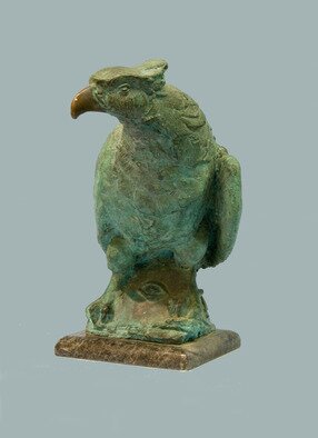 Serhii Brylov; Phoenix, 2003, Original Sculpture Bronze, 48 x 42 cm. Artwork description: 241 The phoenix  Greek: I|I? I-I1/2I1I3/4  is a magical bird that, according to ancient peoples  Phoenicians, Egyptians , flew from Arabia to Egypt every 500 years. Phoenix fed on balm and resin. When he felt death coming, he built a nest of fragrant branches on top of a palm tree, and ...