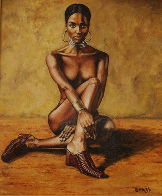 Sergey Kirillov; African Girl, 2017, Original Painting Oil, 17 x 21 inches. Artwork description: 241 oil canvas on cardboard...