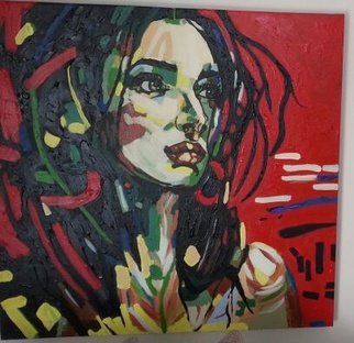 Sevtap Sanat; Desire, 2013, Original Painting Oil, 102.2 x 102.2 cm. Artwork description: 241  Oil on canvas, women, feminine, womanhood, love, desire, lust, longing, femininity, eyes, look, contemplation, being woman, woman, wild, amazon, wild hair, soul, eyes, lips, face of a woman,      ...