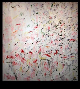 Richard Lazzara, 'COMEDY LEVITY NETWORKS', 1972, original Painting Oil, 54 x 63  inches. Artwork description: 25275 COMEDY LEVITY NETWORKS 1972  is a sumie calligraphy oil painting from the TALKING CALLIGRAPHY COLLECTION as archived  at 