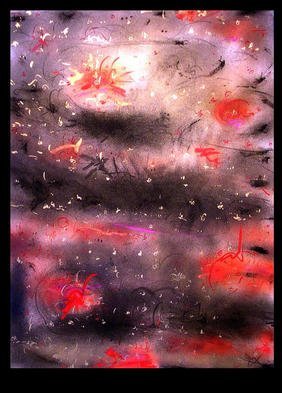 Richard Lazzara, 'Blood In The Void', 1988, original Calligraphy, 22 x 30  inches. Artwork description: 27255 blood in the void 1988 is a sumie calligraphy painting in mixed media from 