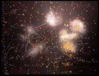 Richard Lazzara, 'City Capsules Glow At Night', 1985, original Calligraphy, 25 x 19  x 1 inches. Artwork description: 32799 city capsules glow at night from 1985 is available within the LIGHTPATH EVENT HORIZONS FOLIO and with more fine arts from 