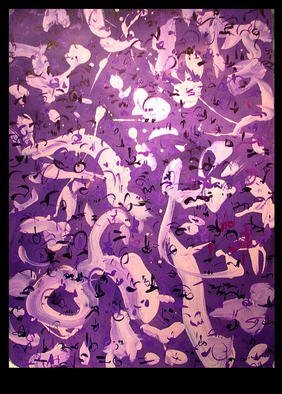 Richard Lazzara, 'Purple Days', 1990, original Calligraphy, 22 x 30  inches. Artwork description: 27255 purple days 1990 is a sumie calligraphy painting in mixed media, available from 