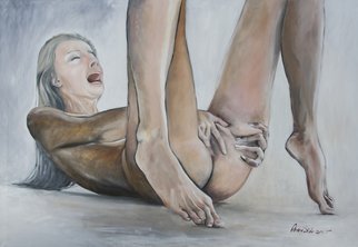 Andrei Sido; Orgasm, 2015, Original Painting Oil, 105 x 150 cm. Artwork description: 241   woman, sex, figure, naked, painting, orgasm    ...