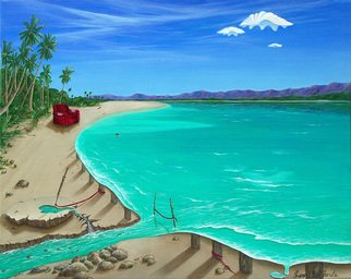 Sharon Ebert; Easy Living, 2007, Original Painting Acrylic, 20 x 16 inches. Artwork description: 241  A dream I had relaxing in an easy chair on a beautiful, quiet beach. ...