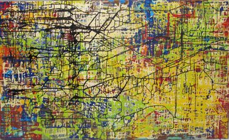Shelley Heffler; Number 10, 2013, Original Painting Acrylic, 48 x 36 inches. Artwork description: 241      Abstract landscape, urban, environment, digital, map, geometric, organic, linear, colorful      ...
