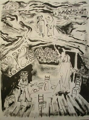 Shoshannah Brombacher, 'Avraham Avinu And The Besht', 2001, original Drawing Other, 18 x 24  x 1 cm. Artwork description: 2448  Avraham Avinu and the Besht, 2nd in a set of Sukkot drawings( see others) . They shared hospitality and traveled a lot. For ALL DETAILS ( including price, availability etc. etc. CONTACT SHOSHBM@ AOL. COM! DON' T first send and email through Abesolutearts. com please! !...