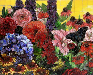 Sandra Bryant; Hello Summer, 2019, Original Mosaic, 25 x 20 inches. Artwork description: 241 Rich detail and warm, bright colors make this vibrant floral shine.  Framed. ...