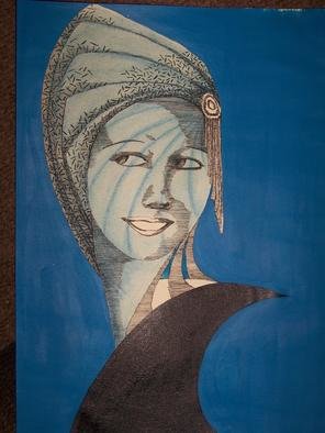 Seiglinda Welin; Its A Hat, 2013, Original Drawing Pen, 19 x 30 cm. Artwork description: 241                      pen/ ink  ,  pastel    done with pen& ink                       ...