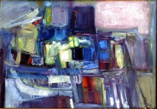 Francisco Sillue; Puerto De Bergen Noruega, 1967, Original Painting Oil, 100 x 73 cm. Artwork description: 241 Port of Bergen, Norway.Artworks, painted in oil on canvas, depicting the typical houses of the Bergen port reflecting on the water.abstract era of the artist. R. G....