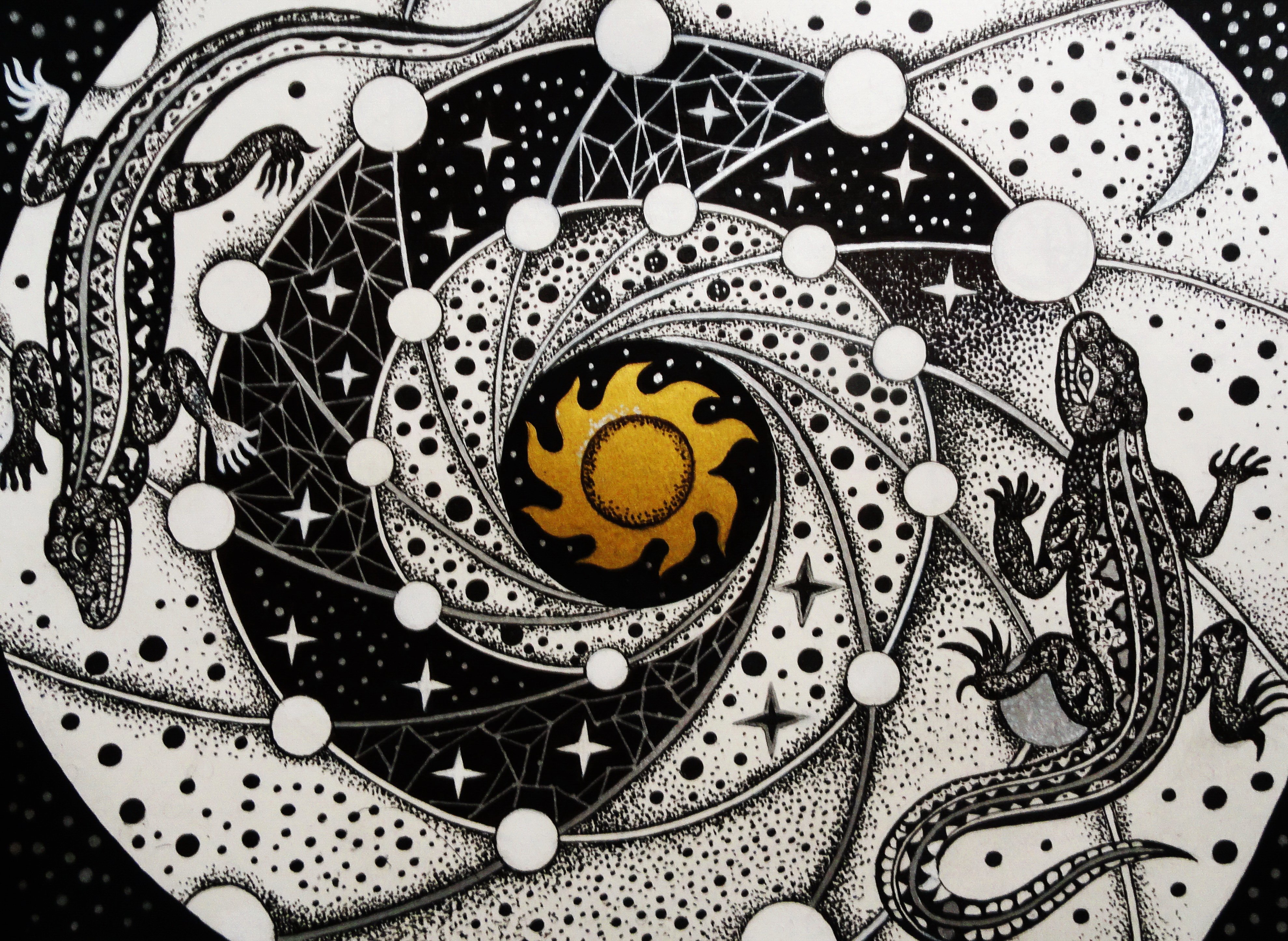 Nina Tokhtaman; Star Atlas, 2020, Original Drawing Ink, 15 x 11 inches. Artwork description: 241 ink on paper...
