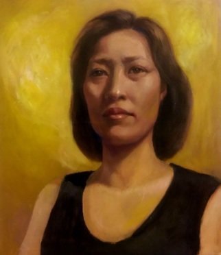 Eun Yun; Self Portrait, 2016, Original Painting Oil, 16 x 20 inches. 
